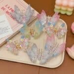 2-Pieces Rhinestone Butterfly Hair Clips, Moving Butterfly Hair Clips for Baby Girls, Butterfly Hair Clips Butterfly Clips Metal Hair Barrettes Hairpins Duck Bill Clips Girls Hair Accessories for Women Girls for Teens Women, Flying Butterfly Hair Clips, Moving Wings Butterfly Hair Barrettes Accessories